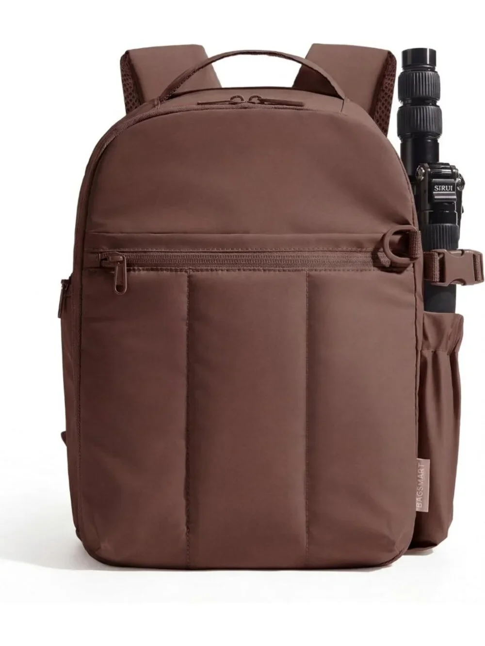 Stylish Camera Backpack for Women with Laptop Compartment - Coffee Brown